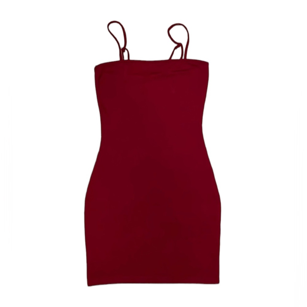 Red mini dress